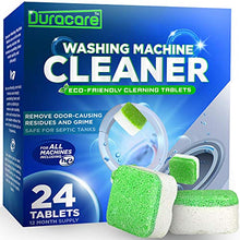 Load image into Gallery viewer, Duracare Washing Machine Cleaner | Heavy-Duty Deep Clean and Deodorize | 24 Tablets - 1 Year Supply | Best for HE, Frontload, and Topload Washers
