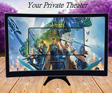 Load image into Gallery viewer, Curved 12" Phone Screen Magnifier &amp; Phone Holder Stand,3D HD Anti-Blue Light Lens,Foldable Phone Screen Enlarger,Universal Cell Phone Screen Amplifier for Video,TV, Games, Compatible All Smartphones
