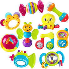 Load image into Gallery viewer, iPlay, iLearn 10pcs Baby Rattles Teether, Shaker, Grab and Spin Rattle, Musical Toy Set, Early Educational Toys for 3, 6, 9, 12 Month Baby Infant, Newborn
