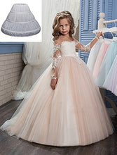 Load image into Gallery viewer, Abaowedding Girls' 3 Hoops Petticoat Full Slip Flower Girl Crinoline Skirt (2-3 yrs) White
