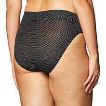 Load image into Gallery viewer, Warner's Women's No Pinching No Problems Hi-Cut Brief Panty, Black/White Pin Dot Print, XX-Large
