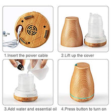Load image into Gallery viewer, CWH&amp;WEN 120Ml Aroma Essential Oil Diffuser Portable Aromatherapy Cool Mist Humifidier with 7 Changing LED Lights, Timer Settings, Waterless Auto Shut Off,Brown
