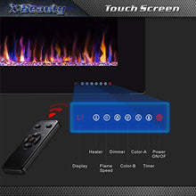 Load image into Gallery viewer, Xbeauty 50" Electric Fireplace in-Wall Recessed and Wall Mounted 1500W Fireplace Heater and Linear Fireplace with Timer/Multicolor Flames/Touch Screen/Remote Control (Black)
