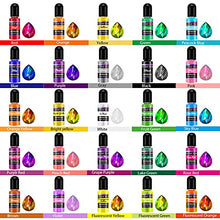 Load image into Gallery viewer, Epoxy Resin Pigment, M.A.K 27 Bottles Transparent Epoxy Resin Liquid Dye High Concentration Resin Colorant for Epoxy Resin Crafts Art Coloring, Painting, Jewelry DIY Making, Each 10ml
