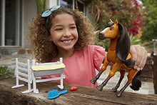 Load image into Gallery viewer, Mattel Spirit Untamed Forever Free Spirit Horse (8-in) with Realistic Walking Feature, Neighing Sounds, Long Mane &amp; Tail Hair, Brush, Hay Bale, &amp; Apple Snack Accessories

