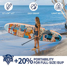 Load image into Gallery viewer, Mousa Inflatable Paddle Board, 11' x 34'' x 6'' Dual Player Paddle Boards for Adults, 3-Fin &amp; Floatable Paddle Non Slip Deck, Waterproof Phone Case, Backpack Yoga ISUP, 20 lbs Super Light SUP Board
