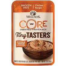 Load image into Gallery viewer, Wellness CORE Tiny Tasters Wet Cat Food, Complete &amp; Balanced Natural Pet Food, Made with Real Meat, 1.75-Ounce Pouch, 12 Pack (Adult Cat, Chicken Pate)
