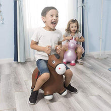 Load image into Gallery viewer, INPANY Bouncy Horse Hopper- Brown Inflatable Jumping Horse, Ride on Rubber Bouncing Animal Toys for Kids/ Toddlers/ Children/ Boys/ Girls ( Pump Included)
