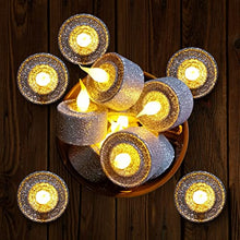 Load image into Gallery viewer, FURORA LIGHTING Glitter Silver Tea Lights Candles with Timer 12 Pack Bundle with Silver Ombre LED Candles Battery Operated 3 Pack
