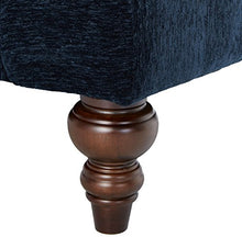 Load image into Gallery viewer, Coaster Home Furnishings Upholstered Accent Chair with Exposed Turned Legs and Attached Back Midnight Blue
