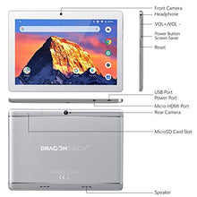 Load image into Gallery viewer, Dragon Touch K10 Tablet, 10 inch Android Tablet with 16 GB Quad Core Processor, 1280x800 IPS HD Display, Micro HDMI, GPS, FM, 5G WiFi (Silver)
