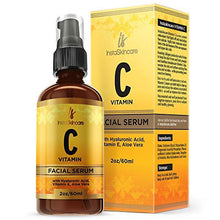 Load image into Gallery viewer, Vitamin C Serum for Face (2oz) with Hyaluronic Acid and Vitamin E Natural Skin Care Facial Treatment Neck &amp; Chest Anti-Aging Serum Fights Pigmentation Fine Lines and Wrinkles
