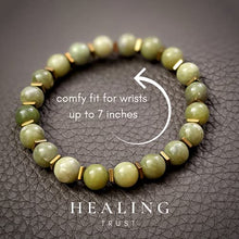 Load image into Gallery viewer, [Healing Trust] Green Jade Bracelet for Men Women Entrepreneur Business Luck, MONEY ATTRACTION Bead Bracelet, Maximum Money Wealth Abundance Bracelet, Prosperity Good Luck Feng Shui, Goals Manifestation Chakra Bracelet, HAPPY MOOD BRACELET, Bye Bye Anxiet
