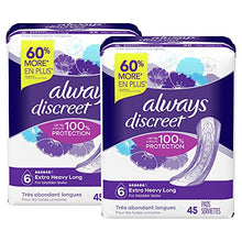 Load image into Gallery viewer, Always Discreet Extra Heavy Long Incontinence Pads, Up to 100% Leak-Free Protection, Total 90 Count
