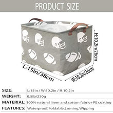 Load image into Gallery viewer, BOOHIT Rectangular Storage Basket,Nursery Hamper Canvas Fabric Toy Storage Organizer Bin,Waterproof Storage Box,Laundry Basket for Kid Rooms,Playroom,Shelves,Toy Basket,Gift Basket(Football)
