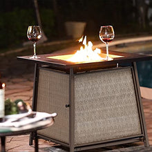 Load image into Gallery viewer, BALI OUTDOORS Propane Fire Pit Table Set, 28 inch 50,000 BTU Gas Fire Pit Table with 4 Textilene Spring Chairs, Patio Furniture Conversation Dining Set
