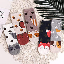 Load image into Gallery viewer, 5/7/8 Pairs Womens Fuzzy Socks Casual Animal Print Cotton Pattern Soft Fleece Warm Comfy Thick Comfortable Socks
