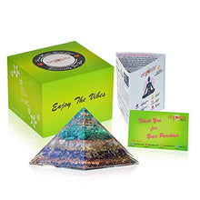 Load image into Gallery viewer, Orgonite Crystal Love Attraction Orgone Pyramid With Rose Quartz, Amethyst, Malachite – Crystals of Unconditional Love and Healing
