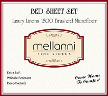 Load image into Gallery viewer, Mellanni Bed Sheet Set - Brushed Microfiber 1800 Bedding - Wrinkle, Fade, Stain Resistant - 4 Piece (King, White)
