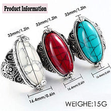 Load image into Gallery viewer, Charming 925 Sterling Silver Cubic Zirconia Ring with Red Synthetic-Turquoise Stone Size 7
