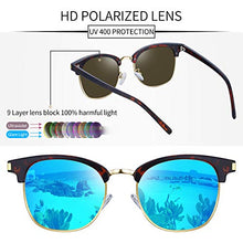 Load image into Gallery viewer, Joopin Semi Rimless Polarized Sunglasses Women Men Retro Brand Sun Glasses (Retro Leopard Blue)
