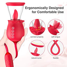 Load image into Gallery viewer, Rose Sex Toy for Womens Sex - 3in1 Upgrade Rose Sex Stimulator for Women with 7 Tongue Licking &amp; 3 Thrusting Vibrator Dildo Adult Sex Toys for Couples G Spot Vibrators Clitoral Nipple Quick Pleasure
