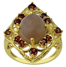 Load image into Gallery viewer, Carillon Chocolate Moonstone Natural Gemstone Oval Shape 925 Sterling Silver (Yellow Gold Plated) Ring For Women for Men | Size: 4 to 10
