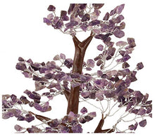 Load image into Gallery viewer, Crocon Amethyst Gemstone Money Tree Feng Shui Bonsai for Reiki Healing Chakra Stone Balancing Energy Generator Spiritual Meditation Home Interior Office Decor Size 10-12 Inch
