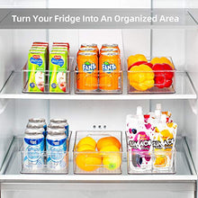 Load image into Gallery viewer, Ecowaare Plastic Refrigerator Organizer Bins, 6 Pack Clear Stackable Food Storage Bins for Pantry,Fridge,Cabinet,Kitchen Organization and Storage, BPA Free, 10x 6 x 3 inches
