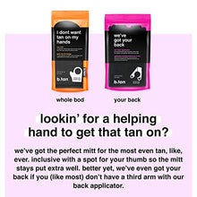 Load image into Gallery viewer, b.tan Back Lotion Applicator | We've Got Your Back Tan Self Tanner Mitt - for Moisturizers, Sunscreen, Oils &amp; Self Tanning Mousses, Get Those Hard-to-Reach Places, Velvety Soft Material + Washable
