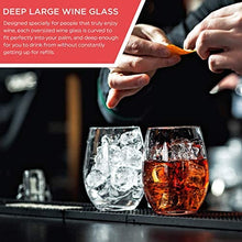 Load image into Gallery viewer, Chef's Star Elegant Glass Stemless Wine Glasses for Red or White Wine Heavy Base Ideal For Cocktails &amp; Scotch Perfect For Homes &amp; Bars 15 oz, Set of 2
