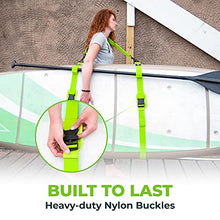 Load image into Gallery viewer, Gradient Fitness Kayak/Paddle Board/Surfboard Shoulder Strap | Hands-Free SUP Carrying Strap Boards with Padded Shoulder Sling, Paddle Carrier &amp; Metal Accessories (Green)
