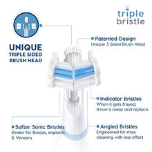 Load image into Gallery viewer, Triple Bristle Best Sonic Electric Toothbrush - Whiter Teeth &amp; Brighter Smile - Rechargeable 31,000 VPM Tooth Brush is Unique &amp; Patented 3 Brush Head Design - Perfect Angle Bristles Clean Each Tooth
