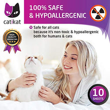 Load image into Gallery viewer, Catikat XL Furniture Protectors from Cats 10 Pack - Safe Couch Protector from Cats - Larger 17" x 12" Cat Scratch Deterrent Training Tape Sheets - Transparent Cat Anti Scratching Protection Guards
