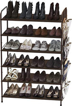 Load image into Gallery viewer, Simple Houseware 6-Tier Shoe Rack Storage Organizer 34-Pair w/ Side Hanging Bag, Bronze
