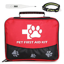 Load image into Gallery viewer, JUSAID Pet First Aid Kit, 105 Piece Nursing Supplies with Emergency Collar, First Aid Instructions and More Ideal for Home, Office, Travel, Car, Hiking, Any Emergencies for Pets, Dogs, Cats
