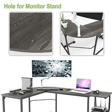 Load image into Gallery viewer, Teraves Reversible L Shaped Desk with Shelves Round Corner Computer Desk Gaming Table Workstation for Home Office

