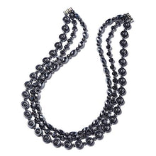 Load image into Gallery viewer, Shop LC Delivering Joy Set of 3 Multilayered Strand Statement Chain Necklace Fashion Jewelry for Women Hematite Silvertone 20" with Magnetic Clasp
