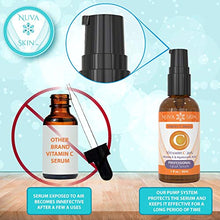 Load image into Gallery viewer, Nuva Skin Vitamin C Serum for Face and Eyes w/Hyaluronic Acid &amp; Liquid Vitamin E - Natural Anti Aging, Anti Wrinkle Facial Treatment – Antioxidant Moisturizer for Acne, Scars &amp; Even Skin Tone
