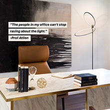 Load image into Gallery viewer, Brightech Eclipse Modern LED Torchiere Floor Lamp - Very High Brightness, Indoor Lamp - Living Room Standing Light - Alternative To Halogen - Built In Touch Dimmer - Black
