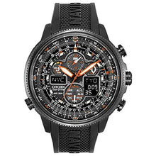 Load image into Gallery viewer, Citizen Men's Promaster Navihawk A-T Eco-Drive Pilot Watch, Atomic Timekeeping, Chronograph, Power Reserve Indicator, Luminous Hands and Markers, Anti-Reflective Crystal, Black Rubber Strap
