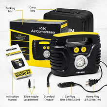 Load image into Gallery viewer, Kensun AC/DC Tire Inflator Portable Air Compressor Pump for Car 12V DC and Home 110V AC Swift Performance Inflator for Car, Bicycle, Motorcycle, Basketball and Others
