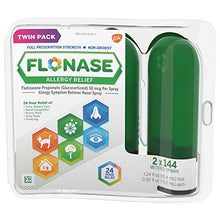 Load image into Gallery viewer, Flonase Allergy Relief Nasal Spray, 24 Hour Non Drowsy Allergy Medicine, Metered Nasal Spray - 144 Sprays (Pack of 2)
