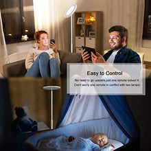 Load image into Gallery viewer, 2 Pcs, 1 Pearl White+1 Silvery Grey, JOOFO Floor Lamp,30W/2400LM Sky LED Modern Torchiere 3 Color Temperatures Super Bright Floor Lamps-Tall Standing Pole Light with Remote &amp; Touch Control
