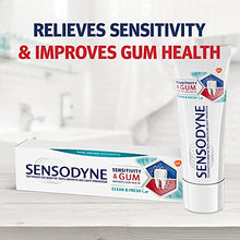 Load image into Gallery viewer, Sensodyne Sensitivity &amp; Gum Sensitive Toothpaste for Gingivitis &amp; Treatment, Clean &amp; Fresh, 3.4 Oz, Pack of 4
