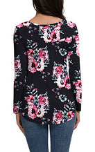 Load image into Gallery viewer, HAOMEILI Women Casual Tunic Blouses Short Sleeve V-Neck Pleated Floral Summer Shirt Tops XS Blue Kacip
