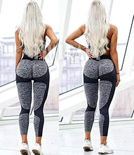 Load image into Gallery viewer, KIWI RATA Women's High Waist Active Seamless Compression Fitness Leggings Running Workout Slim Butt Lift Yoga Pants (#1 Heart Booty Black, Medium)
