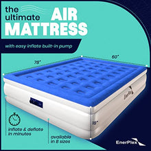 Load image into Gallery viewer, EnerPlex Queen Air Mattress for Camping, Home &amp; Travel - 13 Inch Double Height Inflatable Bed with Built-in Dual Pump - Durable, Adjustable Blow Up Mattress - Easy to Inflate/Quick Set Up

