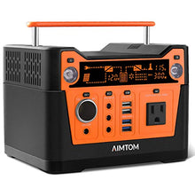 Load image into Gallery viewer, AIMTOM 300-Watt Portable Power Station - 280Wh Battery Powered Generator Alternative with 12V, 24V, AC and USB Outputs - Solar Rechargeable Lithium Backup Power - for Camping Outdoors RV Emergency
