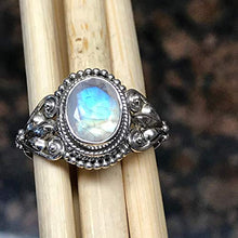 Load image into Gallery viewer, Natural Rainbow Moonstone 925 Solid Sterling Silver Engagement Ring Size 8.75, 9
